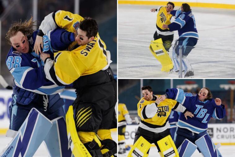 bruins,-lightning-goalies-duke-it-out-during-intense-fight-in-nhl-stadium-series-first
