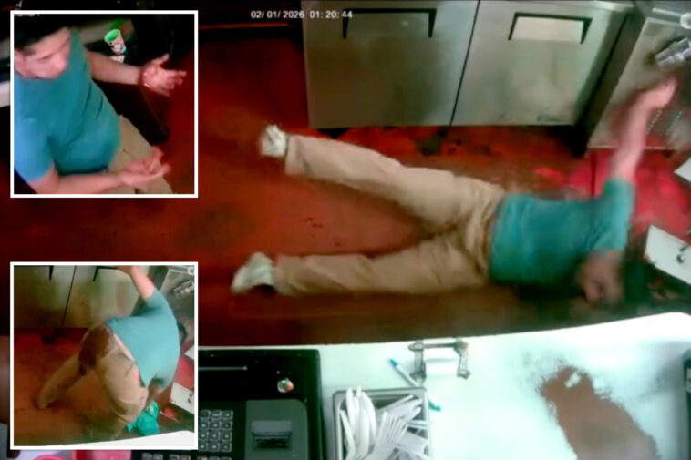 bumbling-ice-cream-burglar-faceplants-in-soft-serve-—-then-weirdly-mops-up-mess:-video