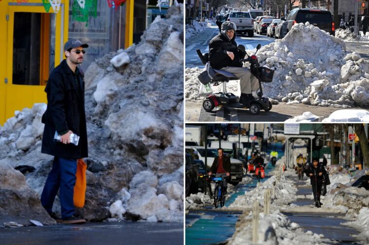 nyc’s-snow-woes-continue-as-giant-icebergs,-slushy-streets-and-trash-piles-ruin-travel-for-everyone