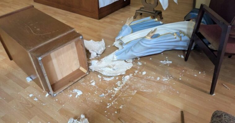 catholic-holy-innocents-school-in-long-beach,-ca,-desecrated-and-destroyed-with-decapitated-statues-of-the-virgin-mary,-tabernacle-thrown-to-the-ground,-and-doj-opens-investigation-for-possible-attack-on-religious-freedom