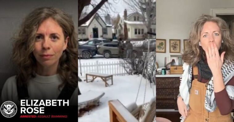 minneapolis-viral-‘relationship-anarchist’-anti-ice-agitator-elizabeth-rose-arrested-for-ramming-federal-agents’-vehicle-during-ice-crackdown-(videos)