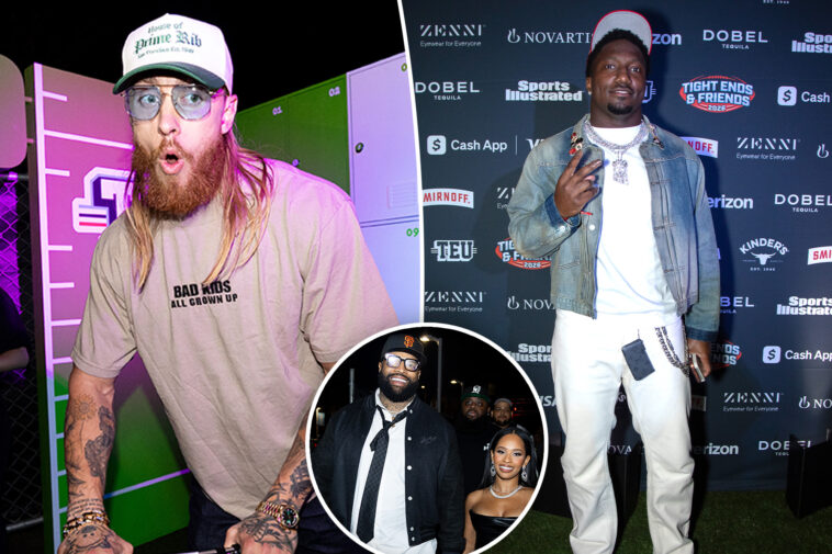 deebo-samuel,-azeez-al-shaair-reunite-with-49ers-royalty-at-george-kittle’s-super-bowl-bash