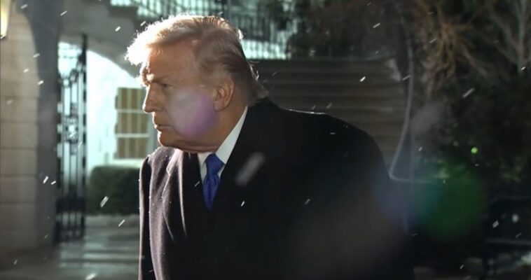 president-trump-walks-away-as-shrill-reporters-ask-him-to-apologize-over-meme-(video)