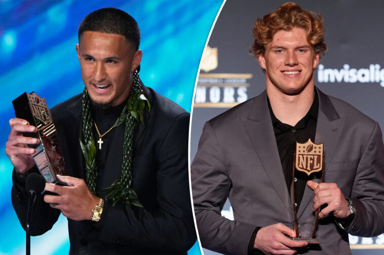 tetairoa-mcmillan-and-carson-schwesinger-win-nfl-rookie-of-the-year-awards,-proving-southern-california-still-runs-the-league