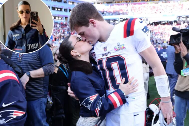 drake-maye-kisses-wife-ann-michael-on-the-field-before-start-of-super-bowl-2026