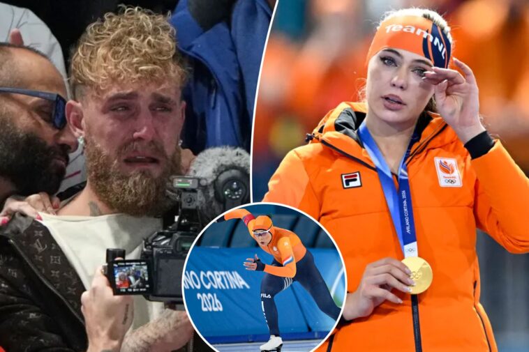 overwhelmed-jake-paul-cries-as-fiancee-jutta-leerdam-wins-first-olympic-gold-medal