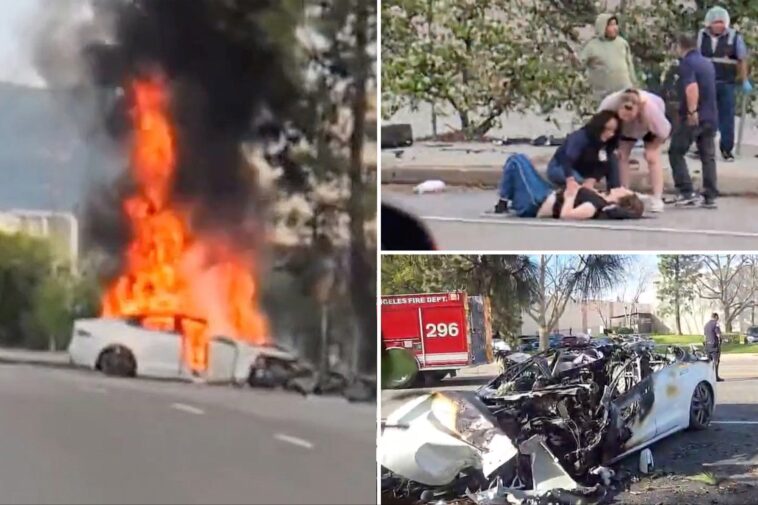 fiery-tesla-crash-forces-hazmat-emergency-as-2-hospitalized