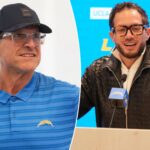 jim-harbaugh-and-mike-mcdaniel-spotted-courtside-at-lakers-vs.-mavs-game-as-chargers-build-chemistry