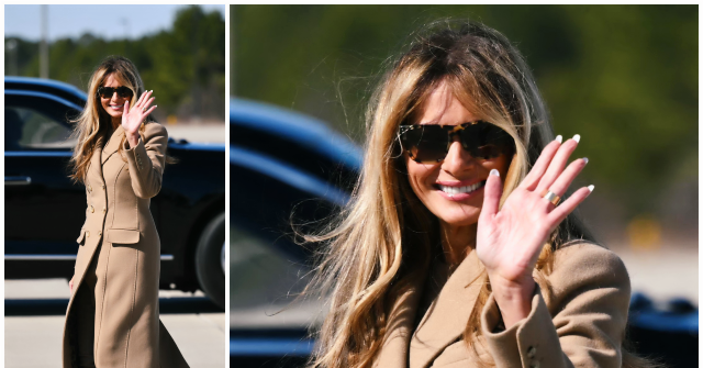 fashion-notes:-melania-trump-visits-fort-bragg-in-dolce-&-gabbana-coat,-saint-laurent-boots