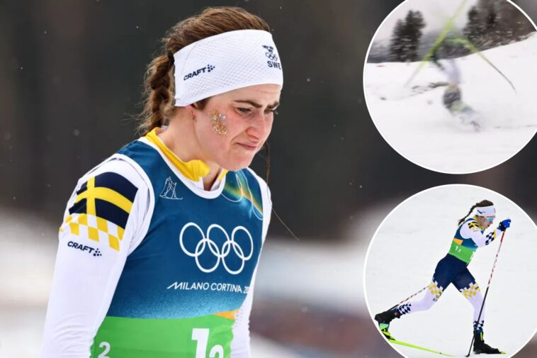 swedish-skier-forced-to-race-with-one-ski-after-disastrous-olympic-crash-that-cost-gold-medal