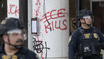 watch:-student-anti-ice-mob-attacks-police-in-downtown-los-angeles