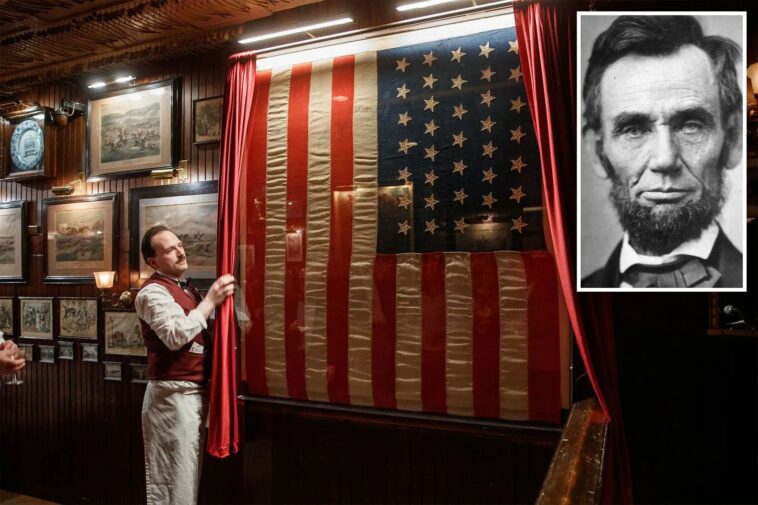 $525k-flag-that-covered-abraham-lincoln’s-casket-finds-home-—-in-nyc-steakhouse