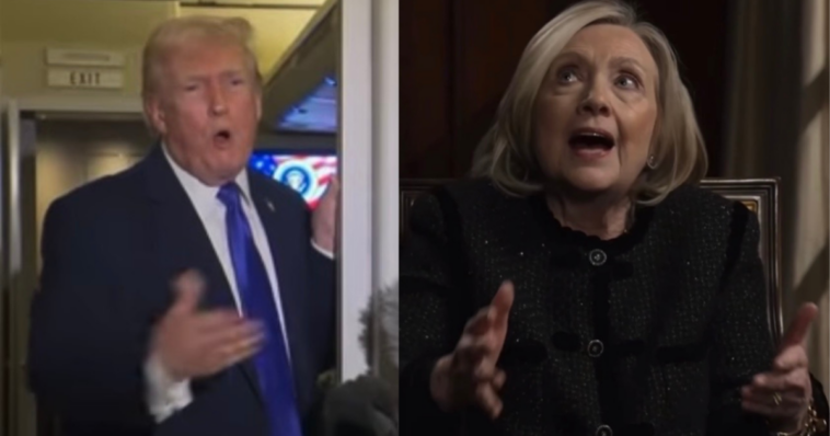 “i’ve-been-totally-exonerated…-she-seriously-has-trump-derangement-syndrome”-–-trump-responds-to-hillary-clinton-saying-the-clintons-are-under-fire-for-epstein-ties-only-to-“divert-attention-from-trump”-(video)
