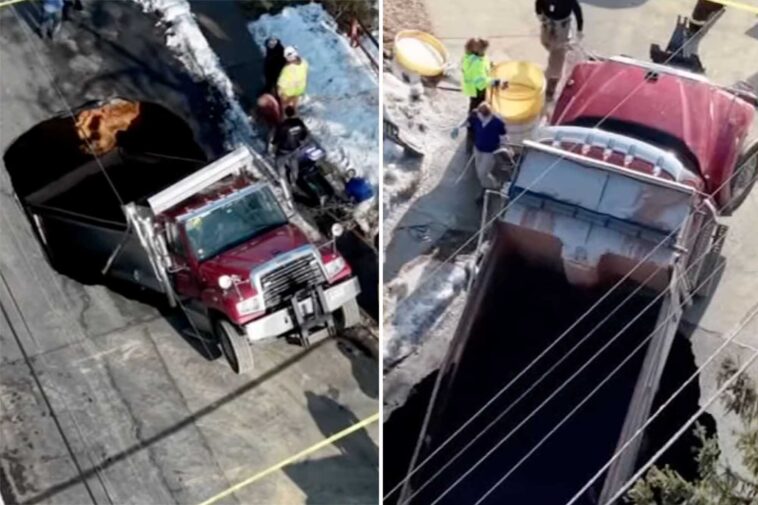 wild-video-shows-dump-truck-swallowed-by-nj-sinkhole-it-was-supposed-to-repair
