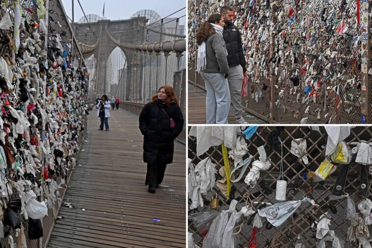 tourists-tie-piles-of-trash-—-including-tampons,-condoms,-panties-—-to-nyc’s-brooklyn-bridge-in-disgusting-trend
