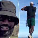 watch:-lebron-james-drains-long-putt-while-golfing-with-jayson-tatum-and-kevin-love