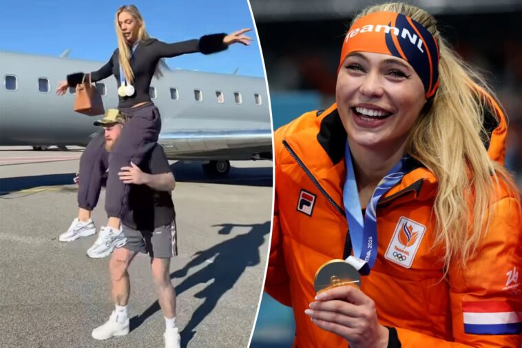 jake-paul-carries-speed-skating-fiancee-jutta-leerdam-onto-private-jet-after-stellar-olympics-showing