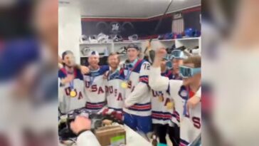 watch:-unapologetic-patriots!-team-usa-belts-out-toby-keith’s-“courtesy-of-the-red,-white-and-blue”-in-epic-display-of-american-pride!