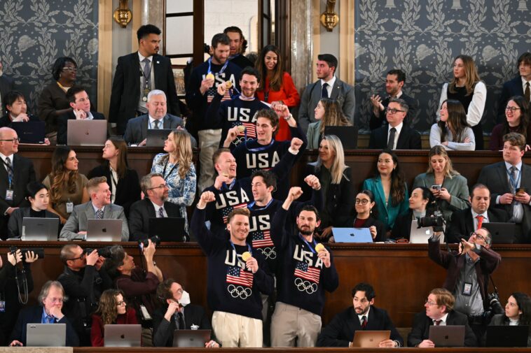 ‘usa’-chants-break-out-at-state-of-the-union-2026-address-after-trump-welcomes-olympic-men’s-hockey-team