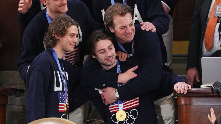 ‘u-s-a’-chants-break-out-in-house-chamber-as-us-men’s-hockey-gold-medalists-attend-trump’s-state-of-the-union