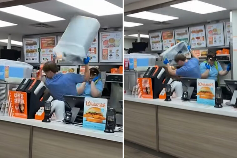 viral-video-shows-texas-whataburger-workers-beat-unruly-customer-with-trash-can,-fry-basket-after-alleged-drunken-attack