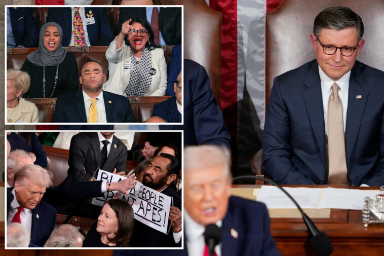 speaker-johnson-admits-he-‘probably-could-have-ejected’-more-‘shameful’-dems-from-state-of-the-union