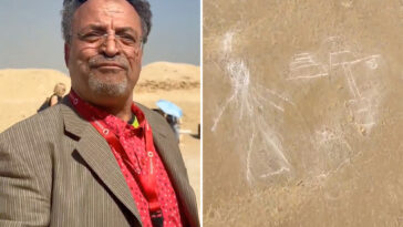 tour-guide-arrested-after-drawing-stick-figure-into-side-of-4,000-year-old-pyramid-—-and-violating-egyptian-law