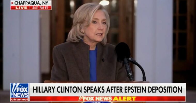 reporter-asks-hillary-clinton-about-photos-of-bill-clinton-with-alleged-epstein-sex-trafficking-victims-(video)