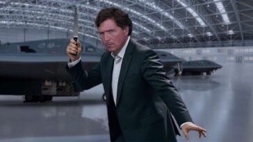 tucker-carlson-sneaks-into-us.-military-hangar-to-slash-the-tires-on-all-the-b-2-bombers