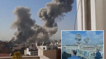 video-shows-moment-missiles-rained-down-on-iran-supreme-leader’s-compound-—-as-civilians-laugh