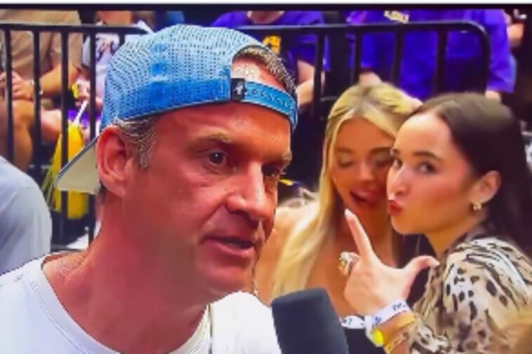 livvy-dunne-photo-bombs-interview-with-new-lsu-coach-lane-kiffin-in-viral-moment:-‘clout-chasers’
