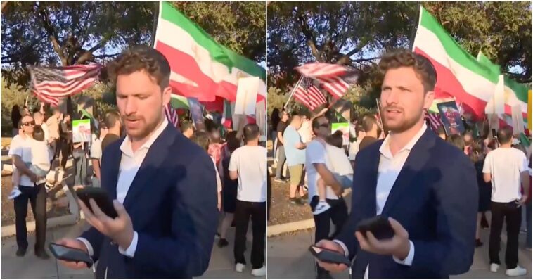 heroic:-cbs-austin-reporter-caught-on-hot-mic-allegedly-defying-direct-orders-from-higher-ups-to-censor-pro-trump,-pro-israel-crowds-following-iran-strikes
