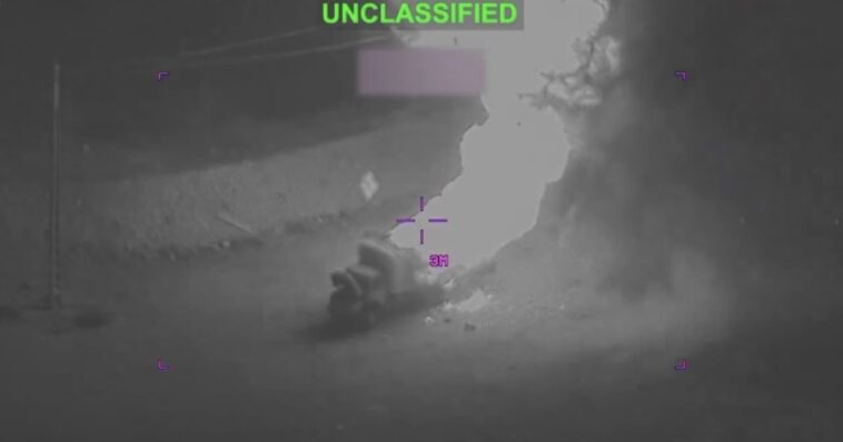 watch:-us-central-command-releases-footage-of-strikes-on-iranian-missile-launch-sites-and-mobile-launchers