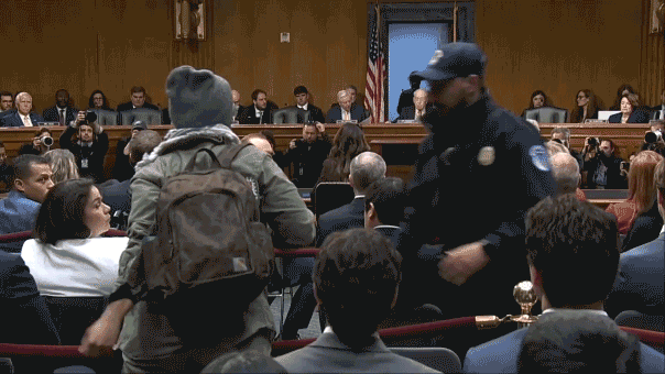 ‘you-should-be-ashamed!’:-protester-dragged-from-kristi-noem’s-senate-hearing
