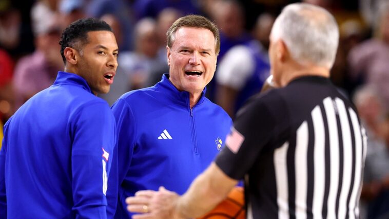 kansas-coach-bill-self-ejected-before-halftime-in-upset-loss-to-arizona-state:-‘pretty-temperamental-crew’