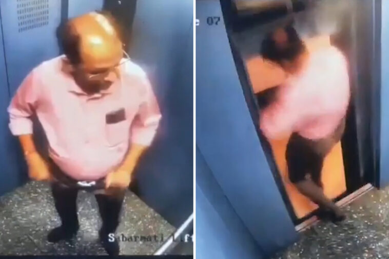 resident-nearly-crushed-exiting-elevator-seconds-before-it-shoots-up-shaft-at-india-apartment-complex:-terrifying-video