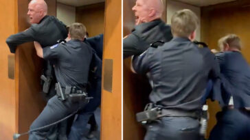gop-sen.-tim-sheehy-helps-capitol-police-remove-protester-—-who-allegedly-injured-3-officers-and-appeared-to-break-his-own-arm-—-in-wild-scene