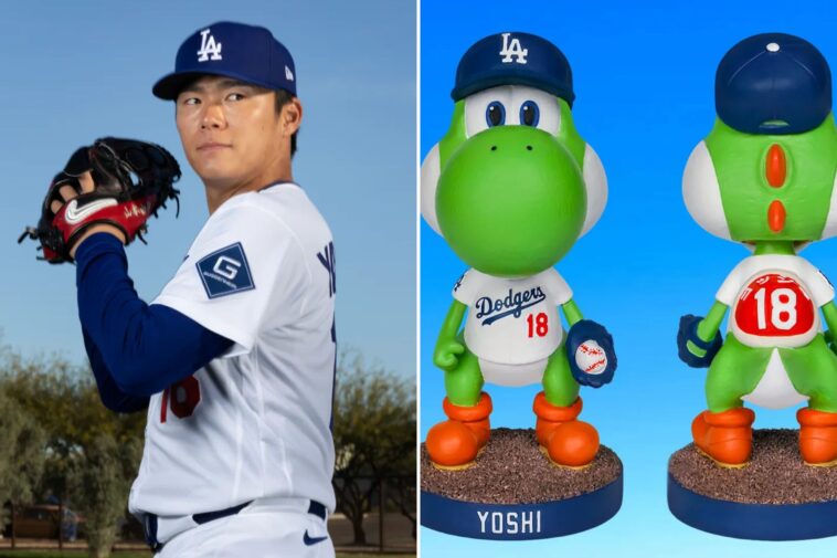 yoshinobu-meet-yoshi,-dodgers-announce-bobblehead-that-blends-yamamoto-with-super-mario-bros.
