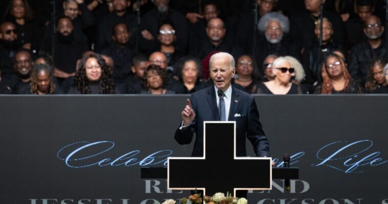 ‘smarter-than-most-of-you!’:-biden-launches-bizarre-defense-of-his-stuttering-at-jesse-jackson-memorial-service