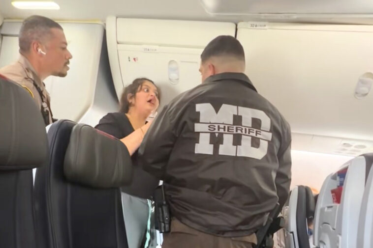 american-airlines-traveler-freaks-out-as-she’s-allegedly-kicked-off-plane-for-playing-videos-on-loudspeaker