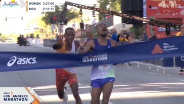 american-comeback!-nathan-martin-chases-down-kenyan-runner-in-final-meters-to-win-los-angeles-marathon-by-0.01-seconds-in-closest-finish-in-race-history