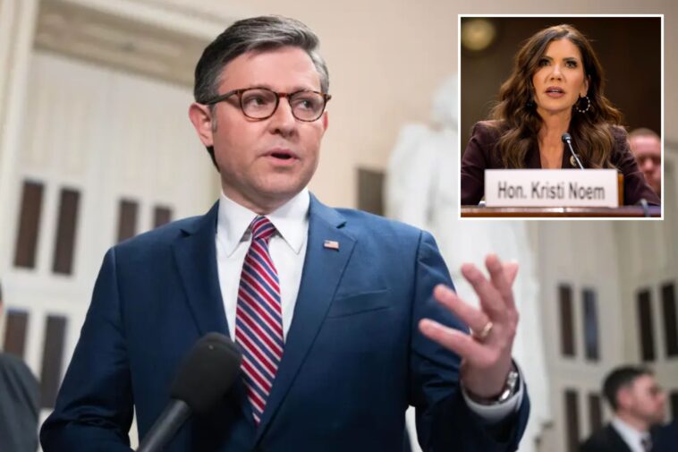 gop-in-‘course-correction-mode’-after-noem-ouster,-unfavorable-polls:-speaker-johnson