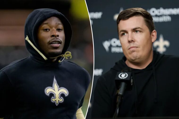 saints-coach-kellen-moore-does-nothing-to-quell-alvin-kamara-retirement-rumors