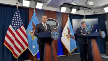 watch-live:-war-secretary-pete-hegseth-and-joint-chiefs-chairman-dan-caine-deliver-press-briefing-–-8-am-et