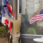 american-flag-raised,-flies-over-us-embassy-in-venezuela-building-for-first-time-in-7-years