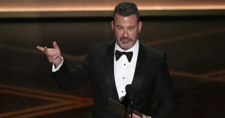 watch:-jimmy-kimmel-takes-a-cheap-shot-at-‘melania’-from-the-oscars-stage-–-the-backlash-is-brutal