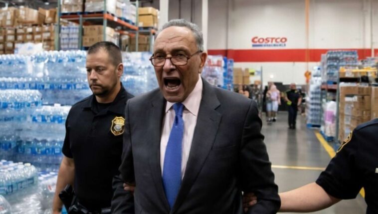 ‘jim-crow-2.0!’-shouts-chuck-schumer-while-being-escorted-out-of-costco-for-not-having-membership-card