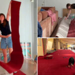 oscars-red-carpet-finds-new-home-in-woman’s-apartment-after-its-thrown-in-dumpster,-tiktok-video-reveals