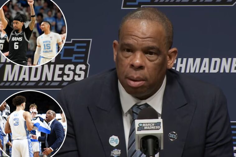 unc-coach-hubert-davis-baffled-by-stunning-march-madness-loss-to-vcu:-‘what-do-you-mean?’