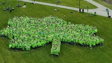 city-of-dublin,-ohio-unofficially-breaks-guinness-world-record-with-human-shamrock